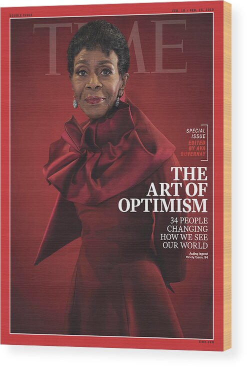 Cicely Tyson Wood Print featuring the photograph The Art Of Optimism by Photograph by Djeneba Aduayom for TIME