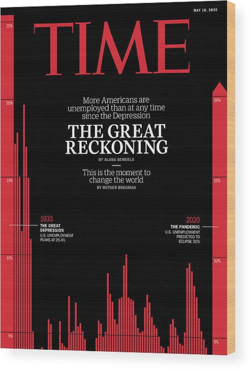Coronavirus Wood Print featuring the photograph The Great Reckoning Time Cover by Typography by TIME