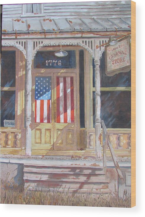 Bar Wood Print featuring the painting The Greatest Generation by Tony Caviston