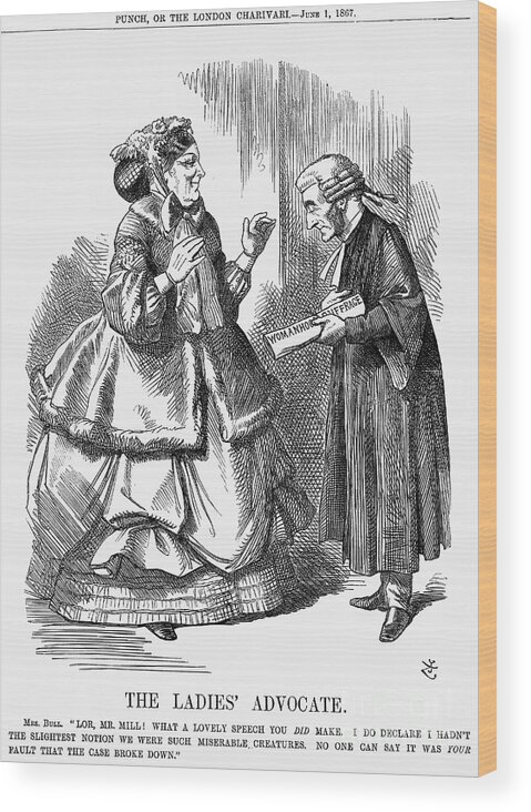 Engraving Wood Print featuring the drawing The Ladies Advocate, 1867. Artist John by Print Collector