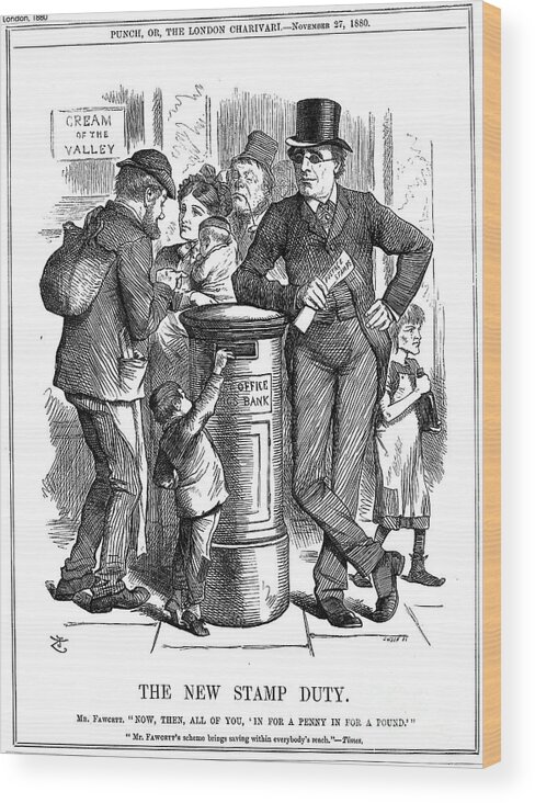 Engraving Wood Print featuring the drawing The New Stamp Duty, 1880. Artist John by Print Collector