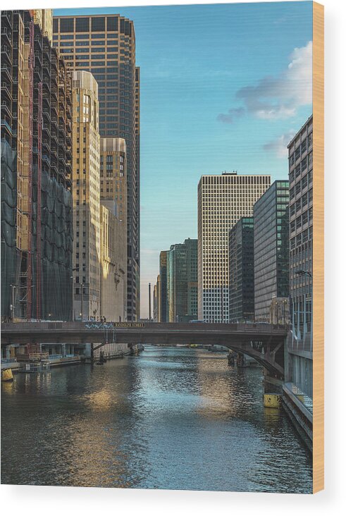 Chicago Wood Print featuring the photograph The River Does Run Thru It by Nisah Cheatham