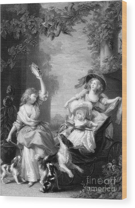 Engraving Wood Print featuring the drawing The Royal Princesses, Children Of King by Print Collector