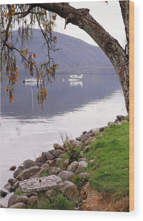 Water Wood Print featuring the photograph Tranquility lakeside by Martin Smith