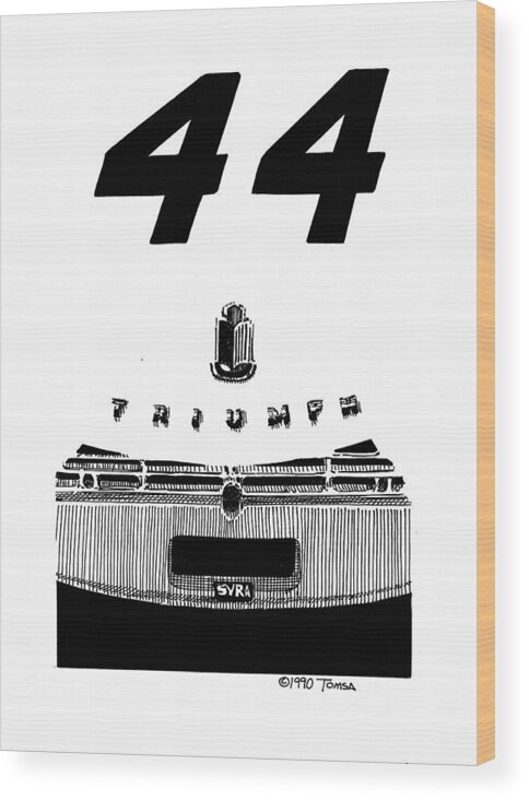 Triumph 44 Wood Print featuring the drawing Triumph 44 by Bill Tomsa