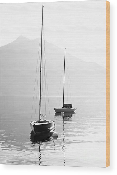 Sailboat Wood Print featuring the photograph Two Sail Boats In Early Morning by Kletr