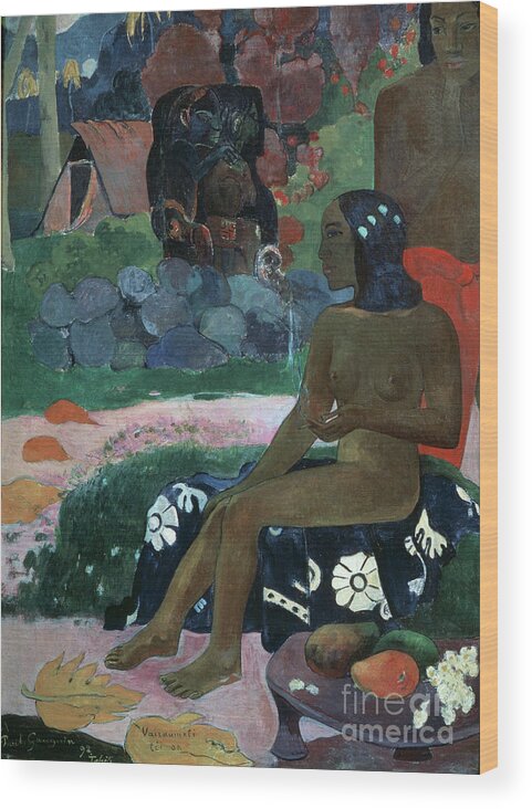Paul Gauguin Wood Print featuring the drawing Vairaumati Tei Oa Her Name by Heritage Images