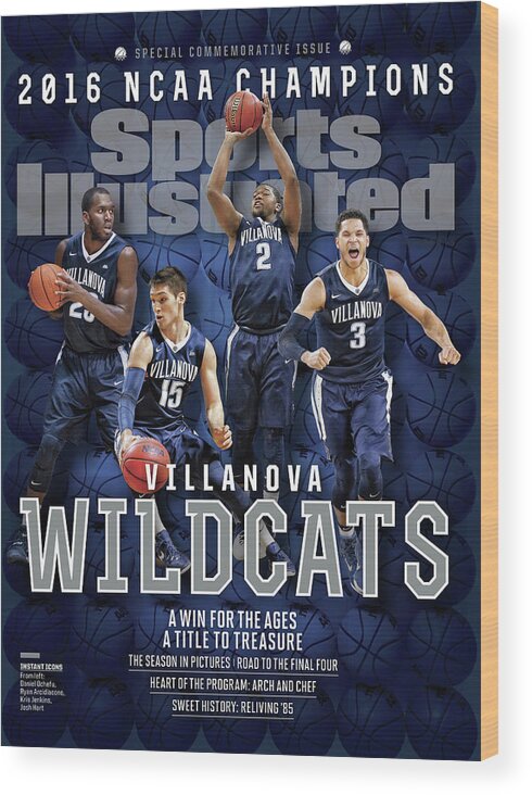 Motion Wood Print featuring the photograph Villanova University Wildcats 20016 Ncaa Champions Sports Illustrated Cover by Sports Illustrated
