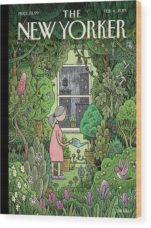 Winter Garden Wood Print featuring the painting Winter Garden by Tom Gauld