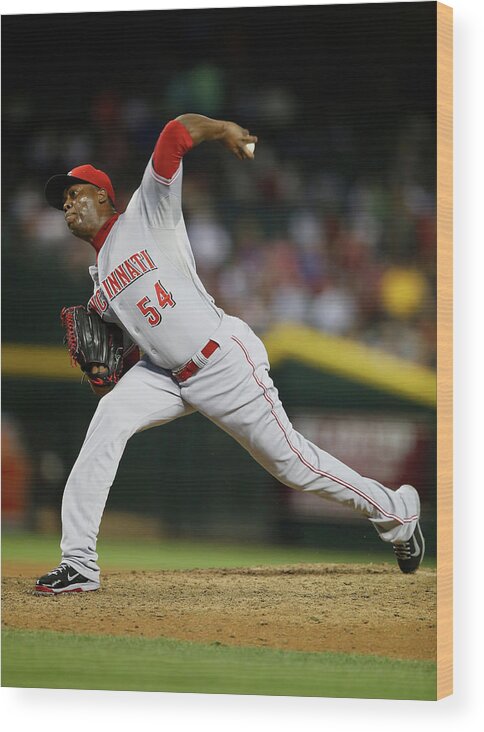 Relief Pitcher Wood Print featuring the photograph Aroldis Chapman by Christian Petersen
