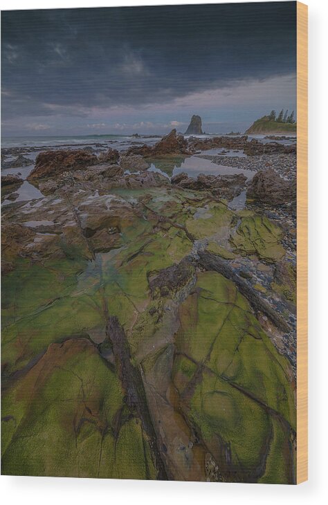 Scenics Wood Print featuring the photograph Coastal view at Narooma, southern coastline of New South Wales, Australia. #1 by Southern Lightscapes-Australia