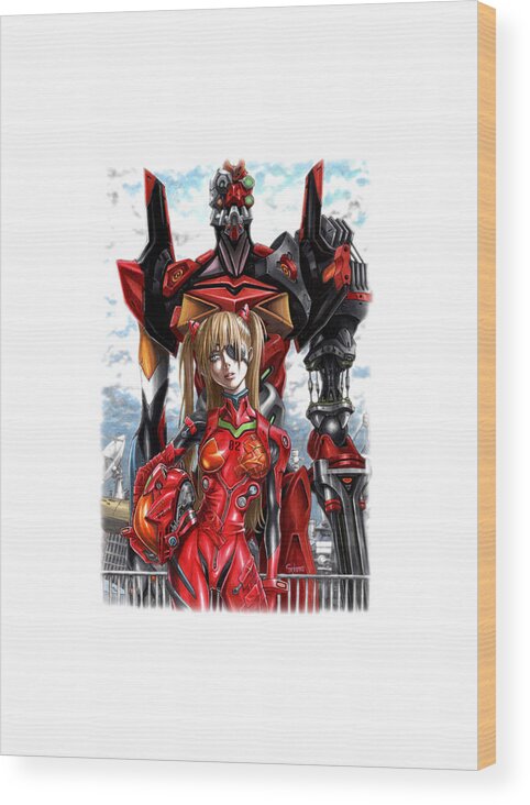 Evangelion Wood Print featuring the digital art Evangelion #1 by Vasee Laura