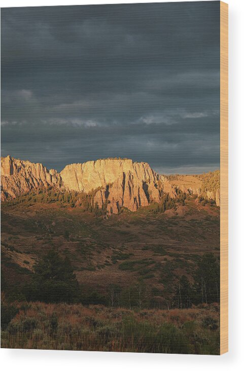 Mountain Wood Print featuring the photograph Light on the mountains by Go and Flow Photos