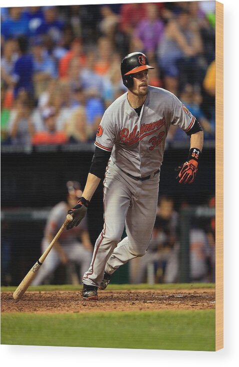 American League Baseball Wood Print featuring the photograph Matt Wieters by Jamie Squire