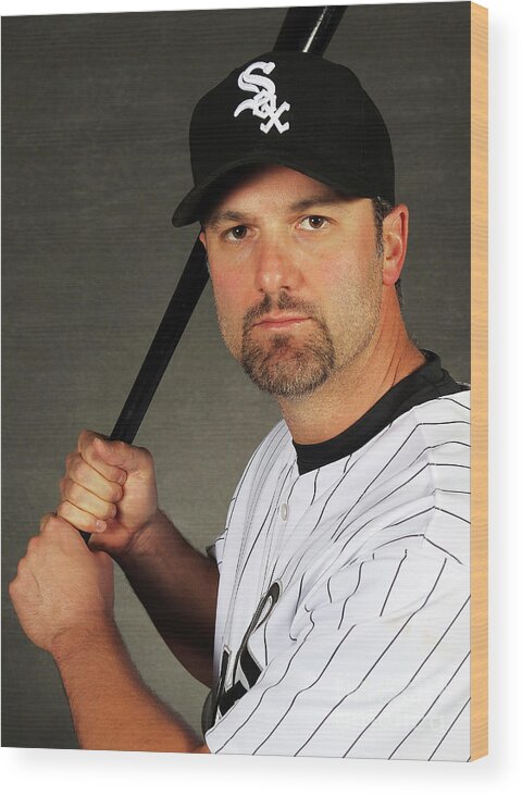 Media Day Wood Print featuring the photograph Paul Konerko by Jamie Squire