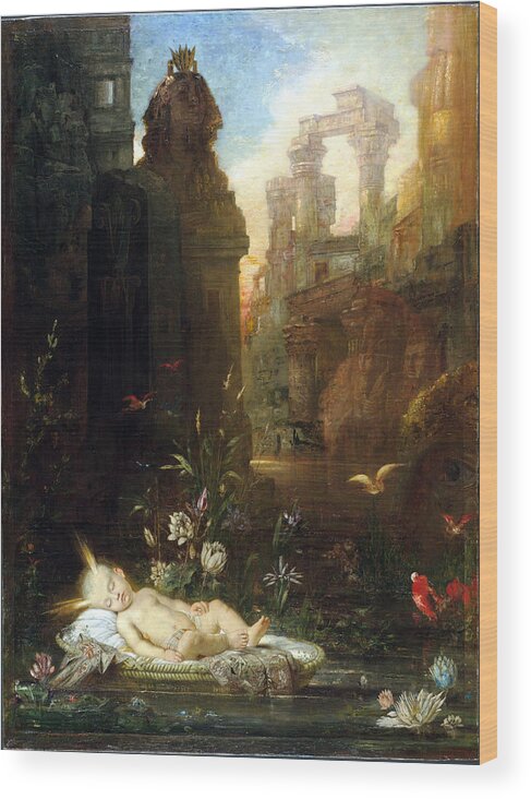 Gustave Moreau Wood Print featuring the painting The Infant Moses #2 by Gustave Moreau