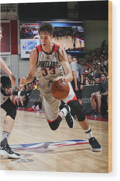 Nba Pro Basketball Wood Print featuring the photograph Zach Collins by Noah Graham