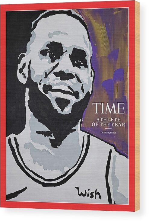 Lebron James Wood Print featuring the photograph 2020 Athlete of the Year - LeBron James by Portrait by Tyler Gordon for TIME