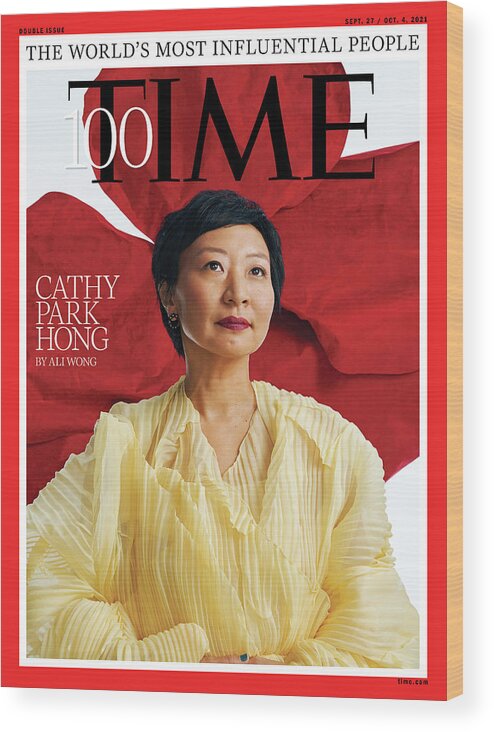 2021 Time 100 - The World's Most Influential People Wood Print featuring the photograph 2021 TIME100 - Cathy Park Hong by Photograph by Michelle Watt for TIME