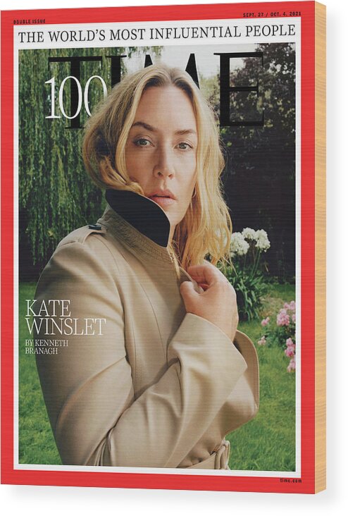 2021 Time 100 Wood Print featuring the photograph 2021 TIME100 - Kate Winslet by Photograph by Mark Peckmezian for TIME