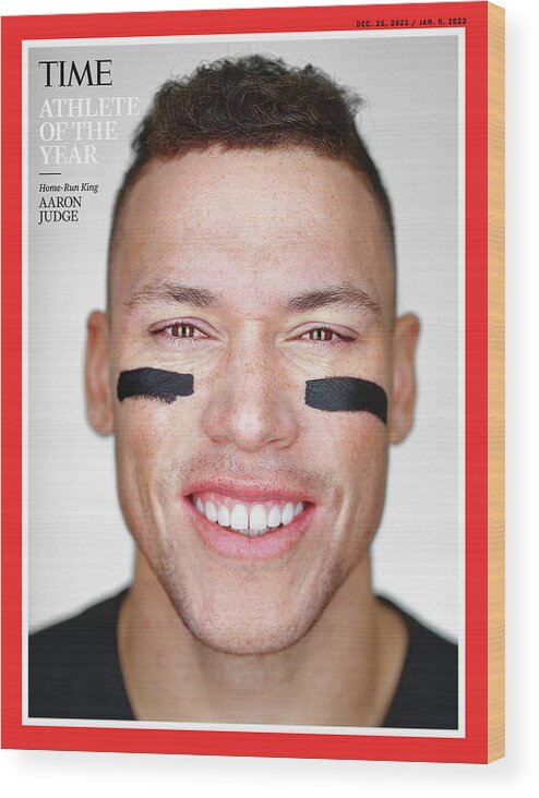 Athlete Of The Year Wood Print featuring the photograph 2022 Athlete of the Year - Aaron Judge by Photograph by Martin Schoeller for TIME