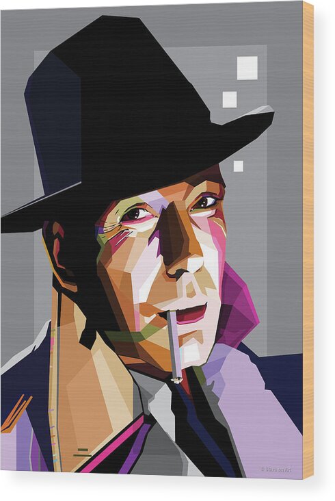 Bio Wood Print featuring the digital art Humphrey Bogart -b1 by Movie World Posters