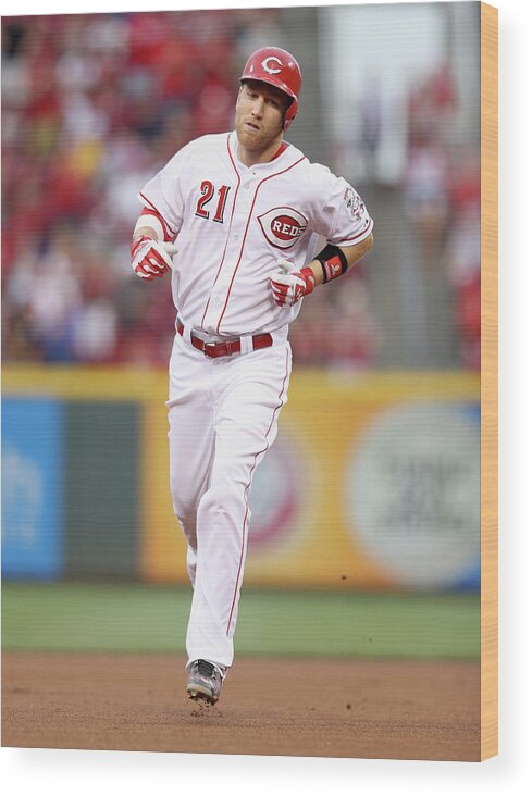 Great American Ball Park Wood Print featuring the photograph Todd Frazier by Andy Lyons