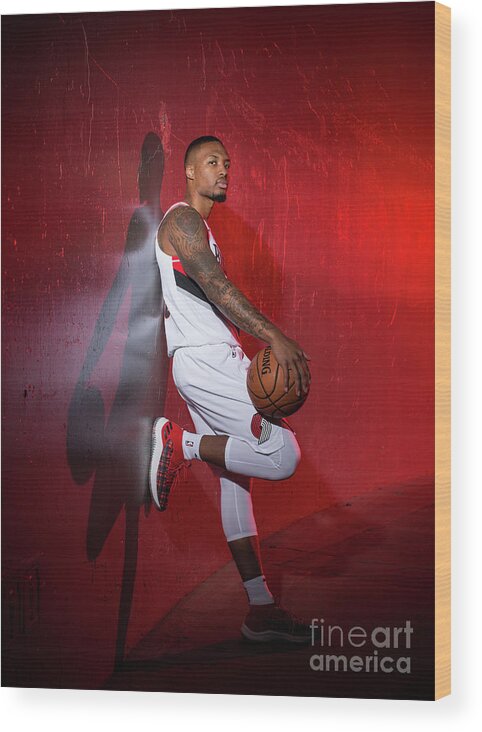 Damian Lillard Wood Print featuring the photograph Damian Lillard #31 by Sam Forencich