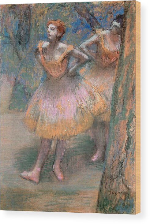 Edgar Degas Wood Print featuring the painting Two Dancers #36 by Edgar Degas