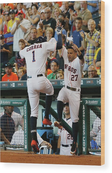 People Wood Print featuring the photograph Carlos Correa #4 by Scott Halleran