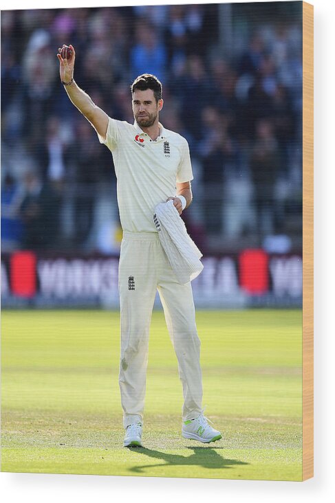 International Match Wood Print featuring the photograph England v West Indies - 3rd Investec Test: Day Two #5 by Dan Mullan