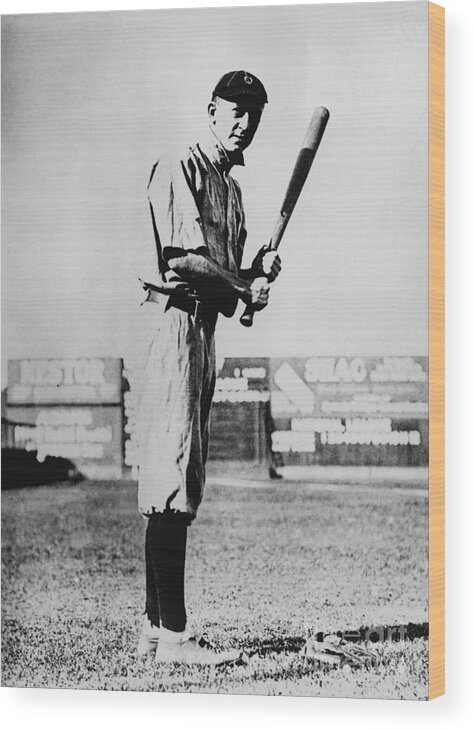 American League Baseball Wood Print featuring the photograph Ty Cobb #6 by National Baseball Hall Of Fame Library