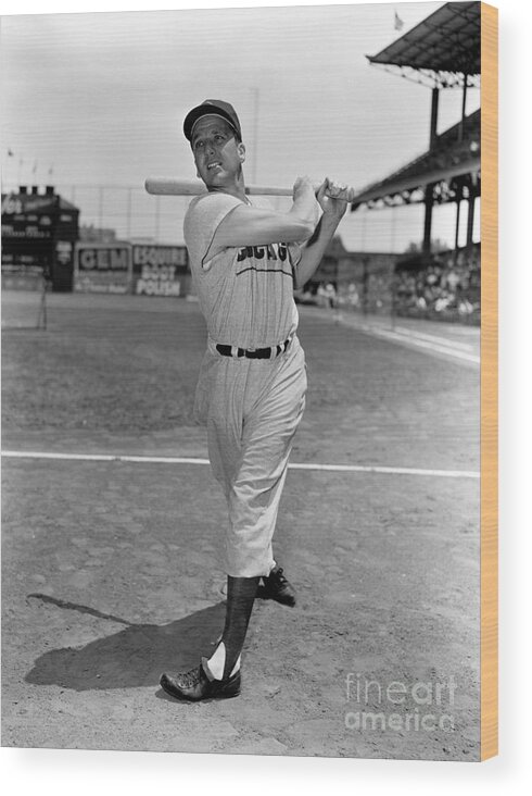 People Wood Print featuring the photograph Ralph Kiner #8 by Kidwiler Collection