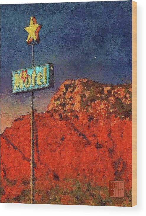City Abstract Architecture Print Wood Print featuring the mixed media 816 City Abstract Architecture Print Starry Starry Night, Sedona, Arizona by Richard Neuman Architectural Gifts