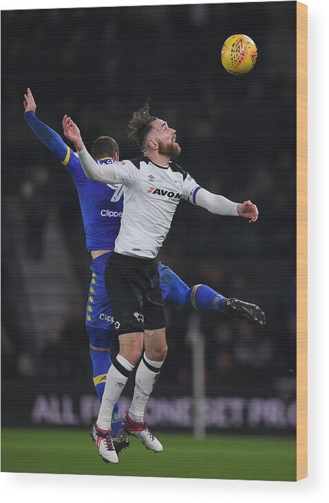 Championship Wood Print featuring the photograph Derby County v Leeds United - Sky Bet Championship #9 by Laurence Griffiths