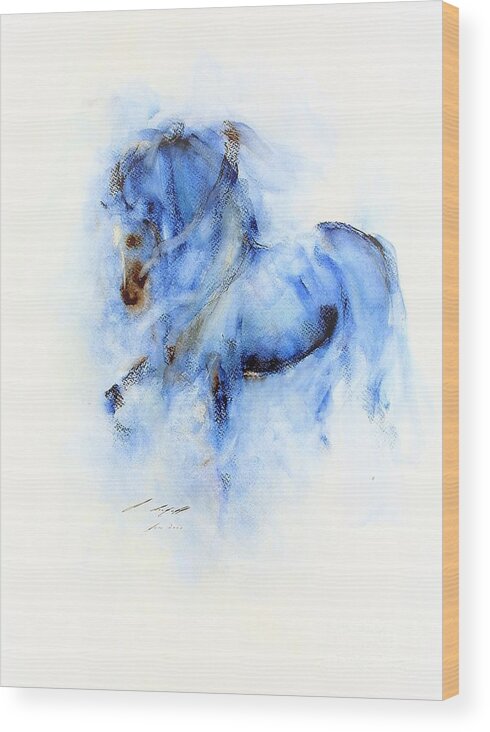 Horse Painting Wood Print featuring the painting Aarif by Janette Lockett