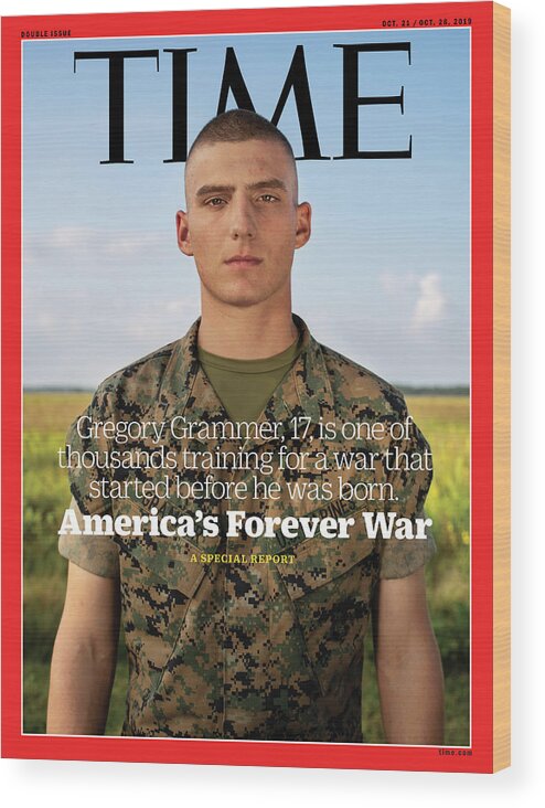 Time Wood Print featuring the photograph America's Forever War - Grammer by Photograph by Gillian Laub for TIME