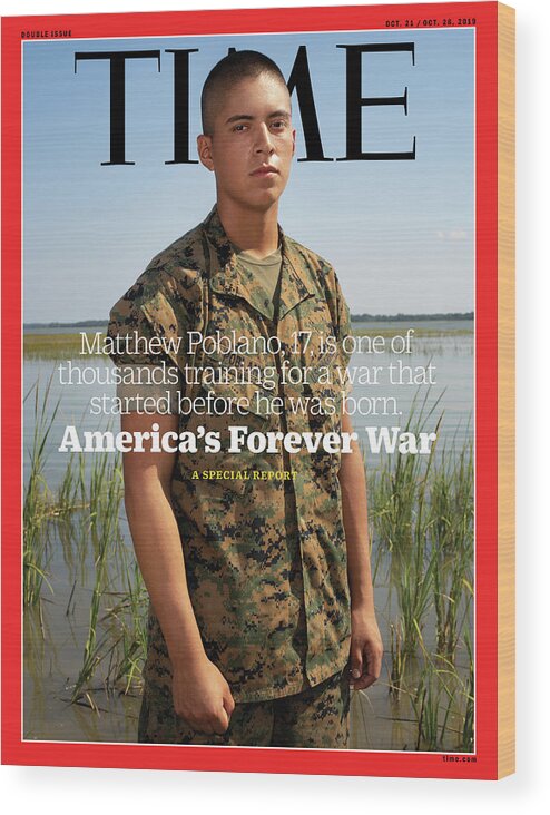 Time Wood Print featuring the photograph America's Forever War - Poblano by Photograph by Gillian Laub for TIME