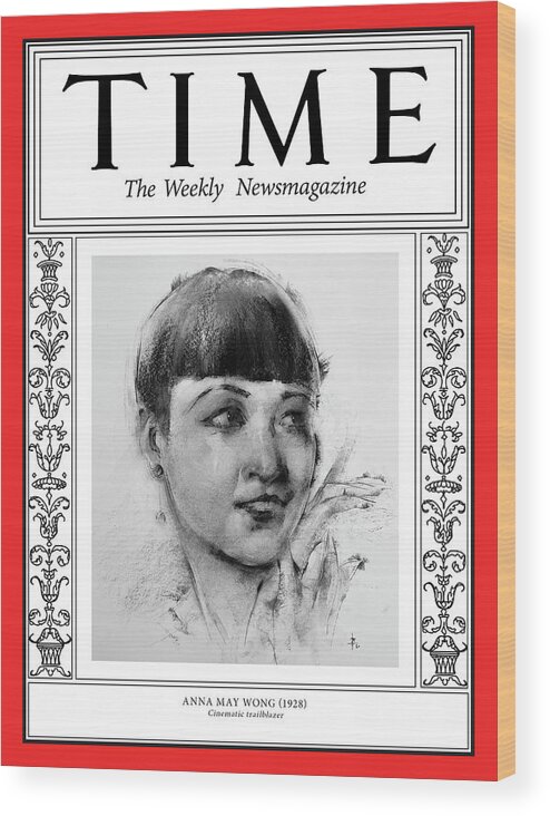 Time Wood Print featuring the photograph Anna May Wong, 1928 by Illustration by George Dawnay for TIME