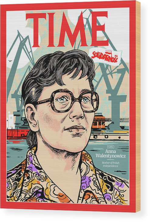 Time Wood Print featuring the photograph Anna Walentynowicz, 1980 by Illustration by Agata Nowicka for TIME