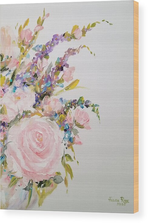 Flowers Wood Print featuring the painting April's Pearls right by Judith Rhue