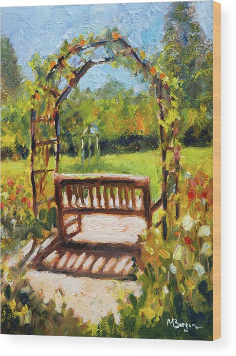 Arbor Wood Print featuring the painting Arbor at Avery Park by Mike Bergen