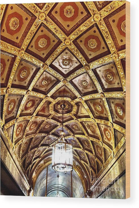 Art Deco Wood Print featuring the photograph Art Deco Tin Ceiling by Onedayoneimage Photography