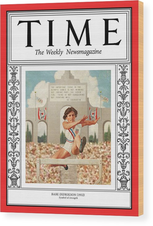 Time Wood Print featuring the photograph Babe Didrikson, 1932 by Illustration by Patrick Faricy for TIME