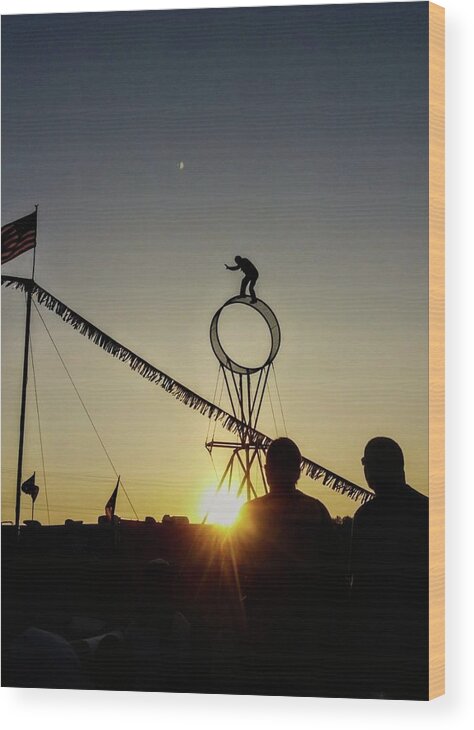 Carnival Wood Print featuring the photograph Balance in the sunset by Shalane Poole