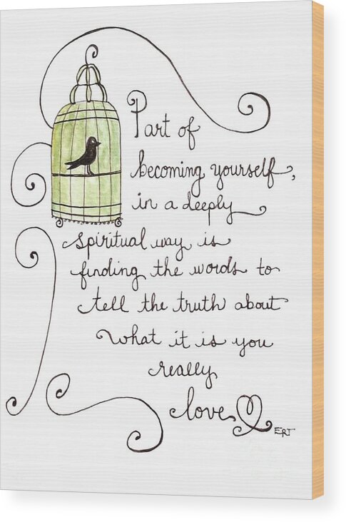 Birdcage Wood Print featuring the painting Becoming Yourself by Elizabeth Robinette Tyndall