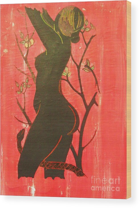 Figurative Wood Print featuring the painting Begotten by Ardent Fantasy by Thea Recuerdo