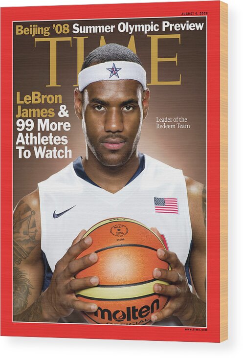 Beijing Olympics Wood Print featuring the photograph Beijing Olympics 2008 - LeBron James by Photographed for TIME by Jill Greenberg