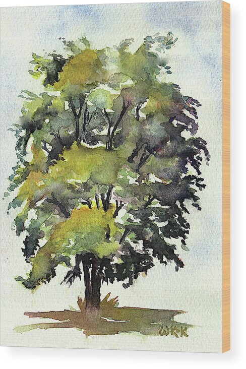 Oak Wood Print featuring the painting Brazos Oak No 5 by Wendy Keeney-Kennicutt