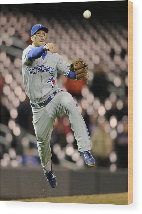 Game Two Wood Print featuring the photograph Brett Lawrie by Brian Blanco
